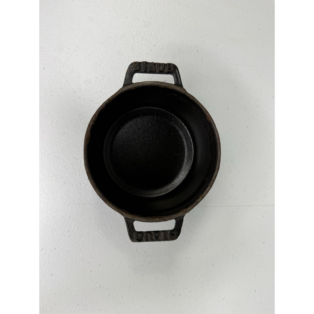 Staub Mini Round Cocotte 0.25 qt Cast Iron Round Black Casserole Pan 10cm